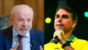 Presidente da República, Luiz Inácio Lula da Silva e o senador Flávio Bolsonaro