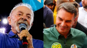 Presidente da República, Luiz Inácio Lula da Silva e o senador Flávio Bolsonaro