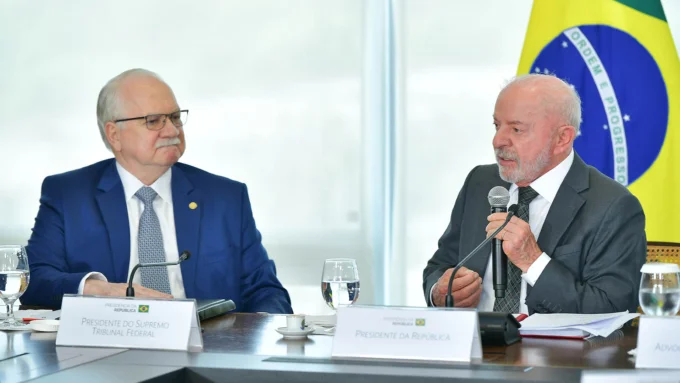 O presidente da República, Luiz Inácio Lula da Silva e o Ministro Edson Fachin