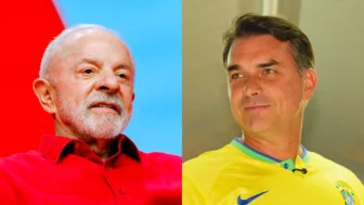 Presidente da República, Luiz Inácio Lula da Silva e o senador Flávio Bolsonaro