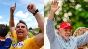 O senador Flávio Bolsonaro e o presidente da República, Luiz Inácio Lula da Silva