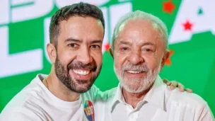 O deputado federal André Janones (Rede-MG) e o presidente Luiz Inácio Lula da Silva (PT)