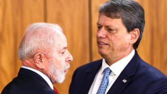 O presidente Luiz Inácio Lula da Silva e o governador de São Paulo, Tarcísio de Freitas